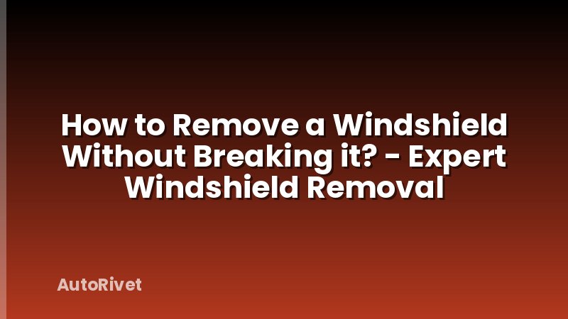 How to Remove a Windshield Without Breaking it? - Expert Windshield Removal