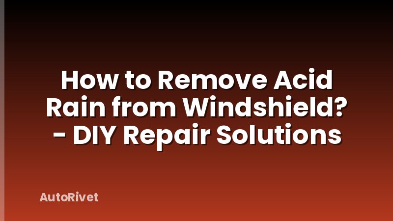 How to Remove Acid Rain from Windshield? - DIY Repair Solutions