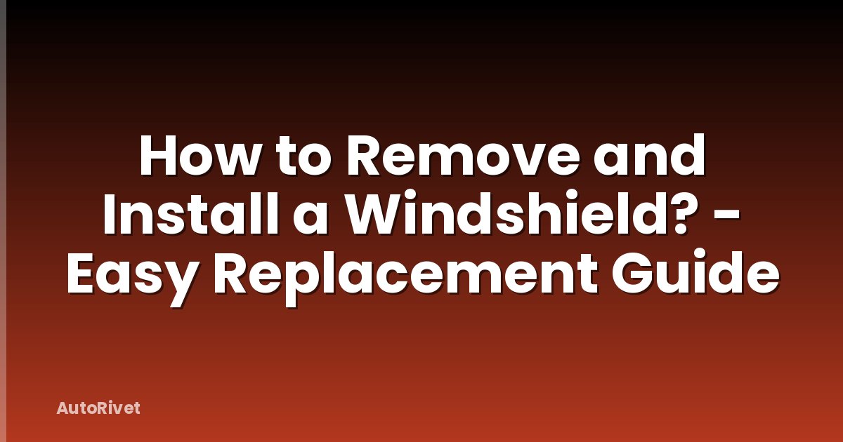 How to Remove and Install a Windshield? - Easy Replacement Guide
