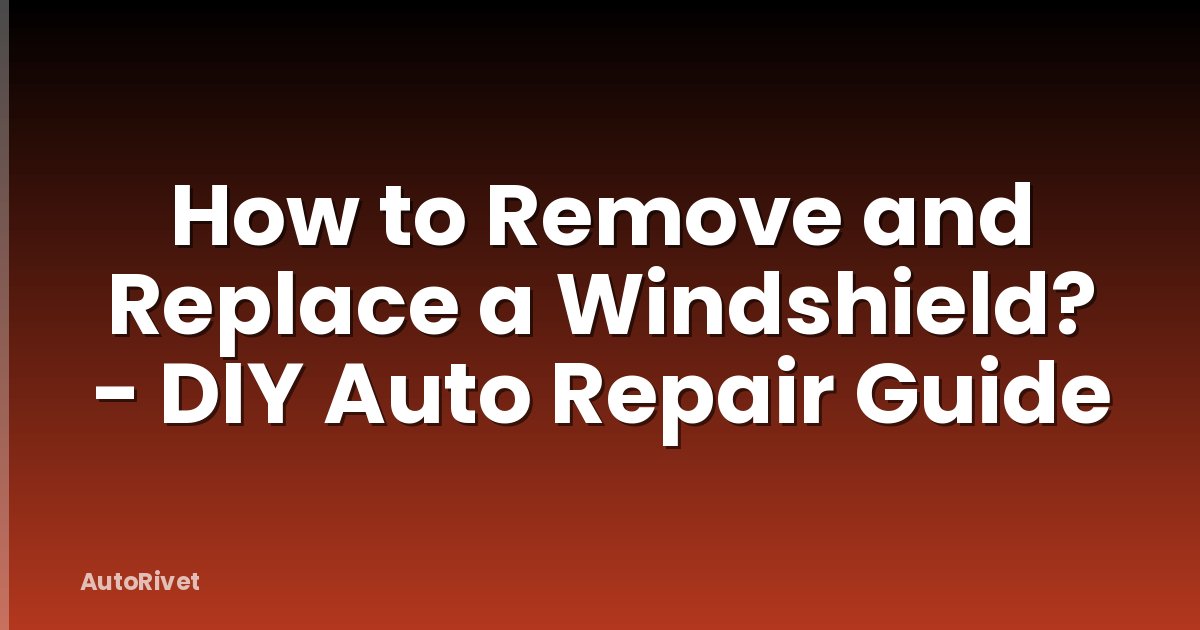 How to Remove and Replace a Windshield? - DIY Auto Repair Guide