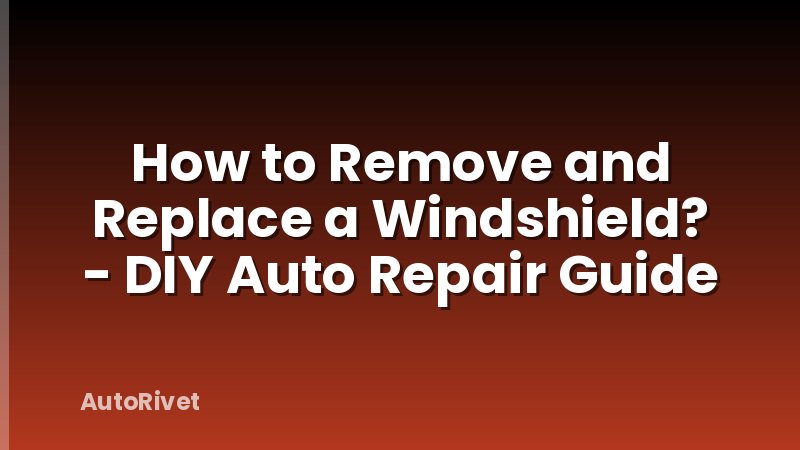 How to Remove and Replace a Windshield? - DIY Auto Repair Guide