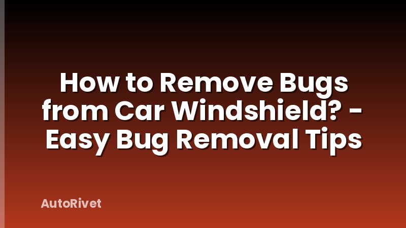 How to Remove Bugs from Car Windshield? - Easy Bug Removal Tips