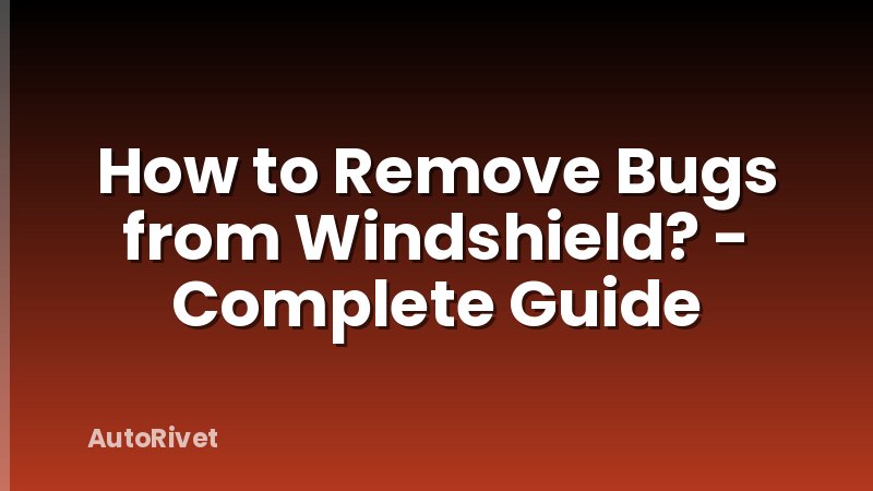 How to Remove Bugs from Windshield? - Complete Guide