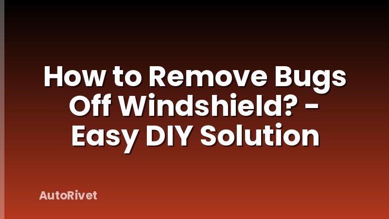 How to Remove Bugs Off Windshield? - Easy DIY Solution