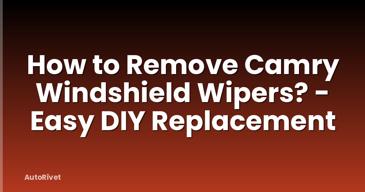 How to Remove Camry Windshield Wipers? - Easy DIY Replacement