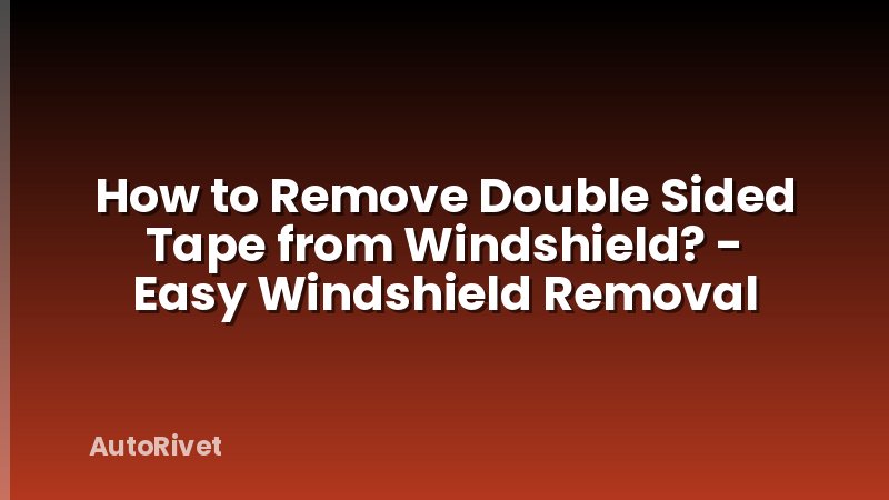 How to Remove Double Sided Tape from Windshield? - Easy Windshield Removal