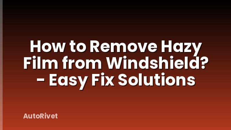 How to Remove Hazy Film from Windshield? - Easy Fix Solutions