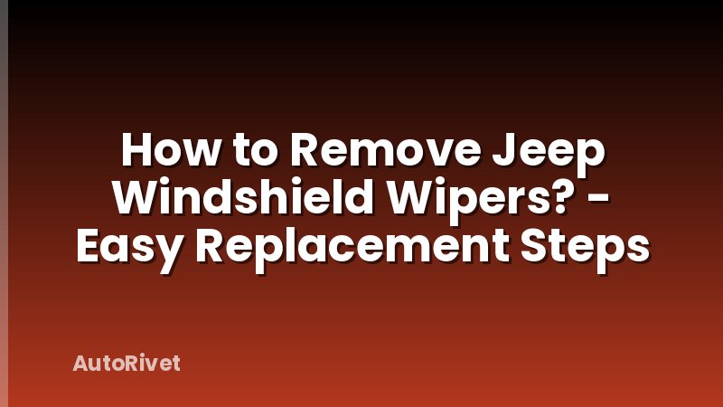 How to Remove Jeep Windshield Wipers? - Easy Replacement Steps