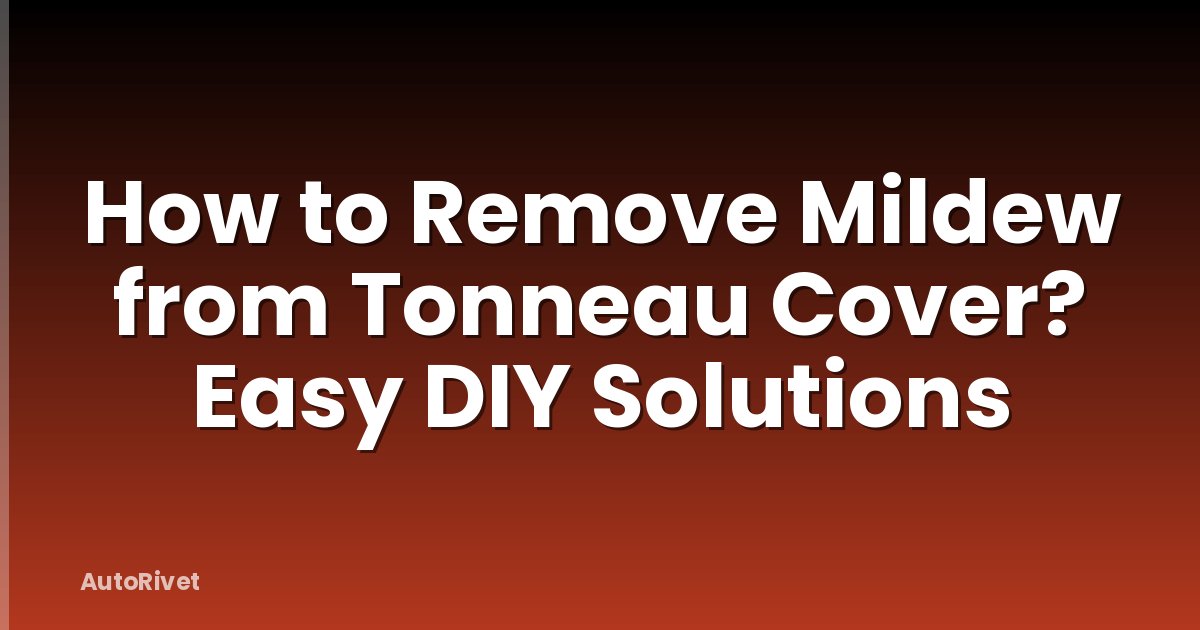 How to Remove Mildew from Tonneau Cover? Easy DIY Solutions