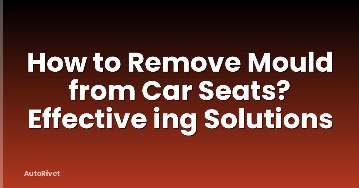 How to Remove Mould from Car Seats? Effective ing Solutions