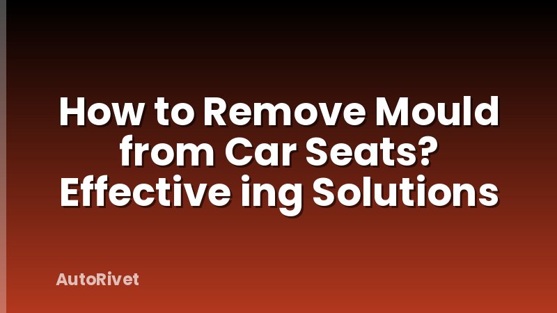 How to Remove Mould from Car Seats? Effective ing Solutions