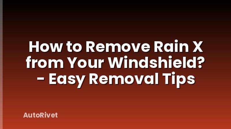 How to Remove Rain X from Your Windshield? - Easy Removal Tips