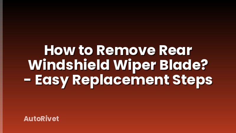 How to Remove Rear Windshield Wiper Blade? - Easy Replacement Steps