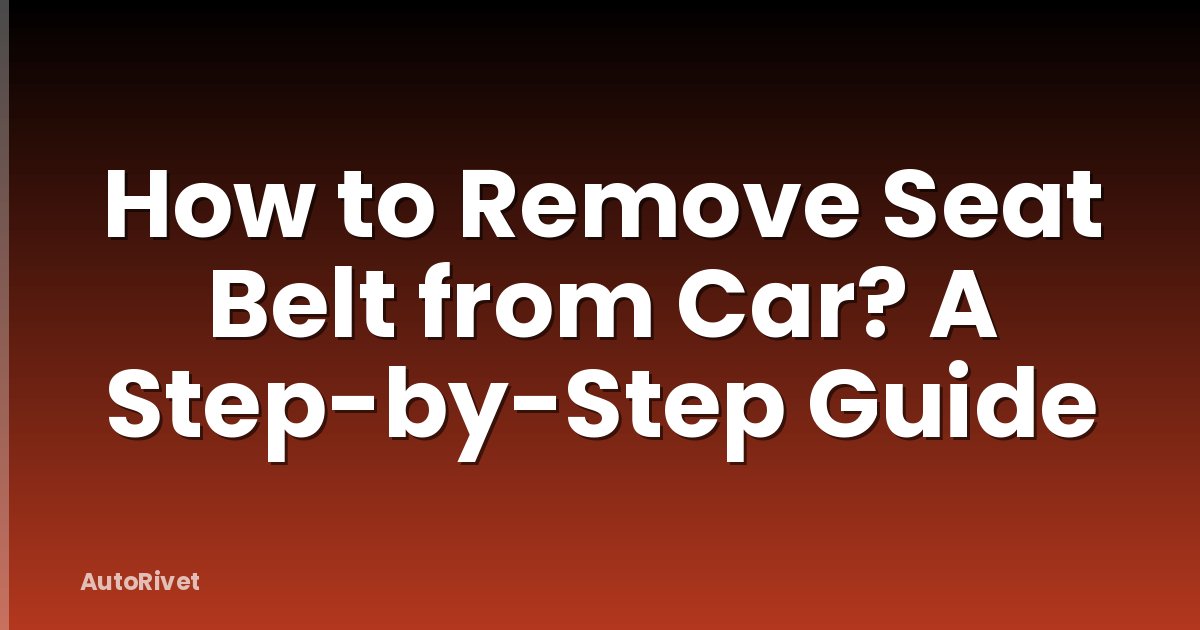 How to Remove Seat Belt from Car? A Step-by-Step Guide