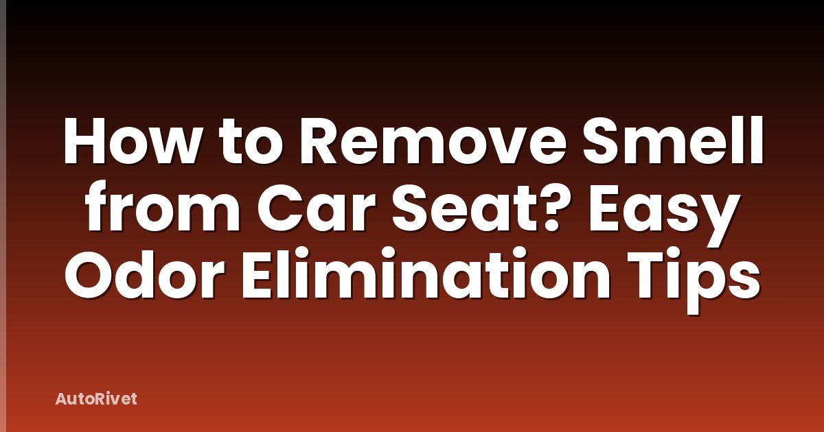 How to Remove Smell from Car Seat? Easy Odor Elimination Tips