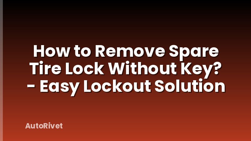 How to Remove Spare Tire Lock Without Key? - Easy Lockout Solution