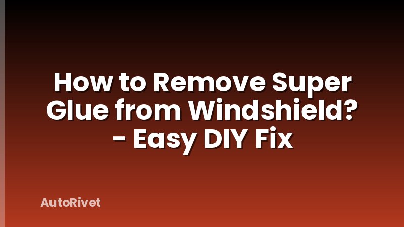 How to Remove Super Glue from Windshield? - Easy DIY Fix