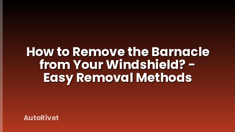 How to Remove the Barnacle from Your Windshield? - Easy Removal Methods