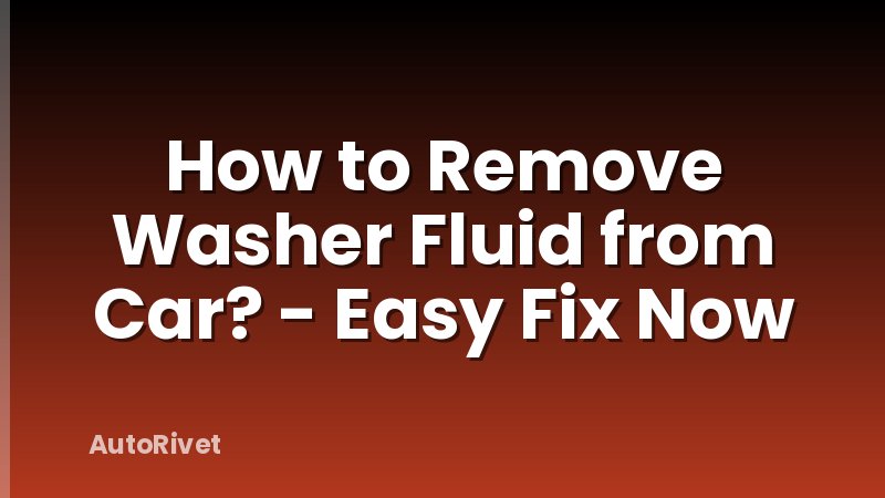How to Remove Washer Fluid from Car? - Easy Fix Now