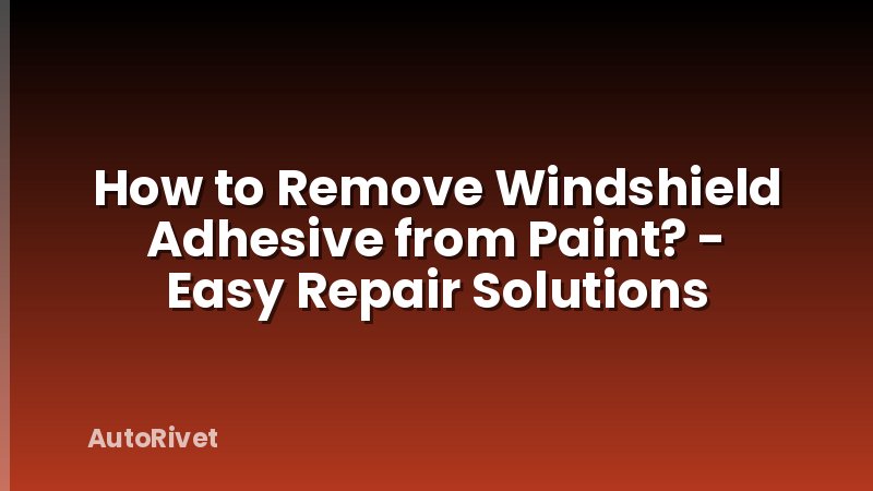 How to Remove Windshield Adhesive from Paint? - Easy Repair Solutions