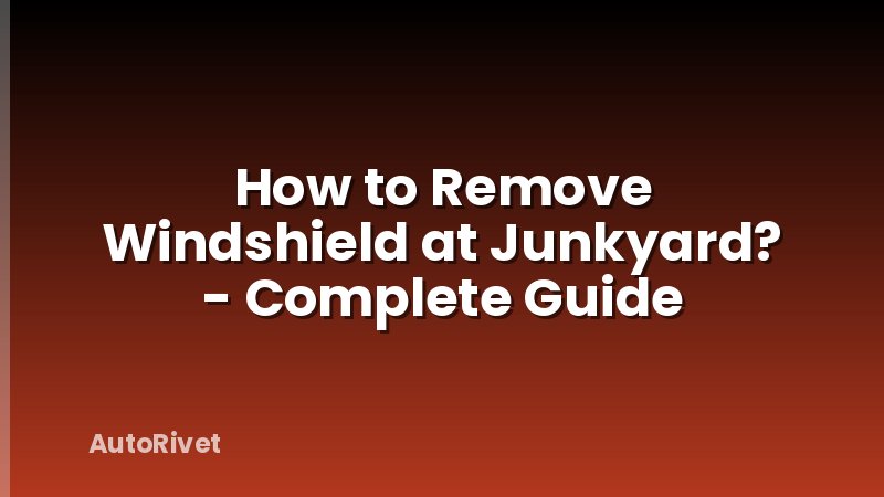 How to Remove Windshield at Junkyard? - Complete Guide