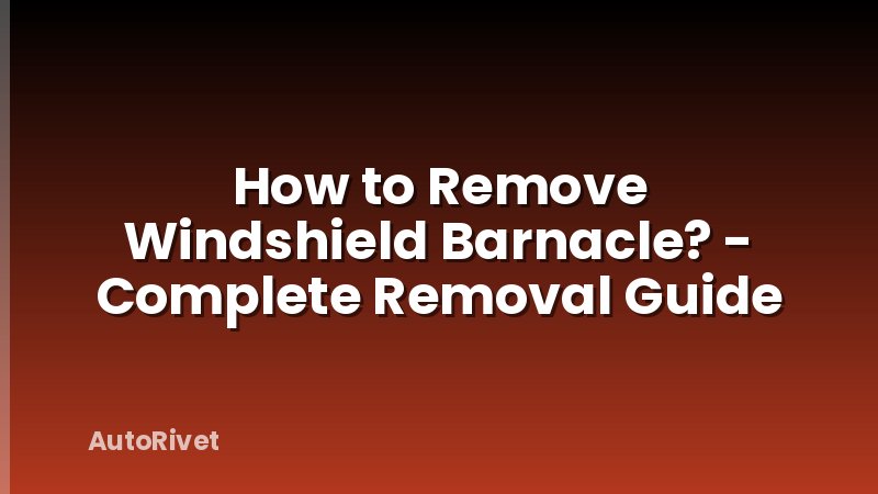 How to Remove Windshield Barnacle? - Complete Removal Guide