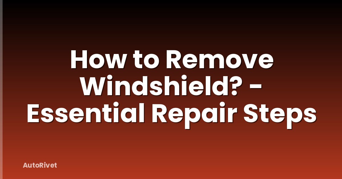 How to Remove Windshield? - Essential Repair Steps