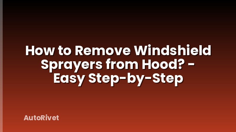 How to Remove Windshield Sprayers from Hood? - Easy Step-by-Step