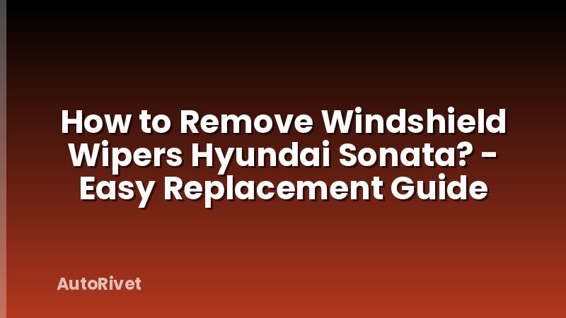 How to Remove Windshield Wipers Hyundai Sonata? - Easy Replacement Guide