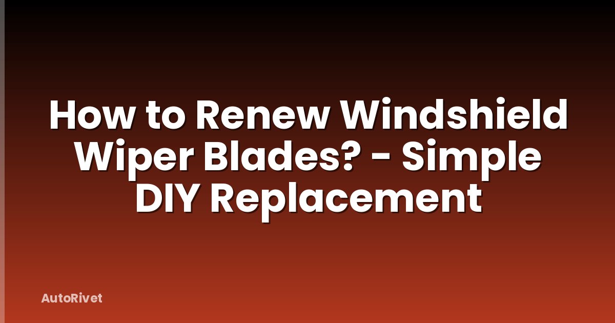 How to Renew Windshield Wiper Blades? - Simple DIY Replacement