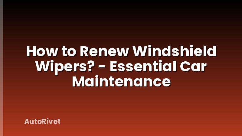 How to Renew Windshield Wipers? - Essential Car Maintenance