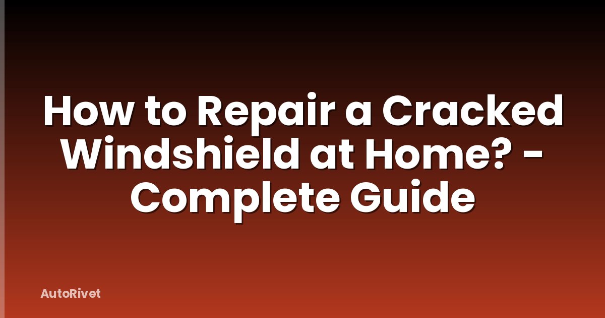 How to Repair a Cracked Windshield at Home? - Complete Guide
