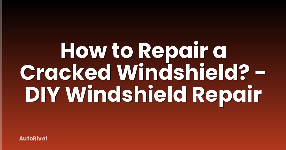 How to Repair a Cracked Windshield? - DIY Windshield Repair