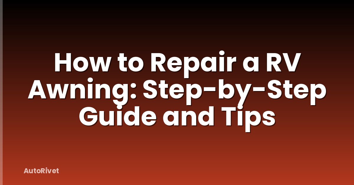 How to Repair a RV Awning: Step-by-Step Guide and Tips