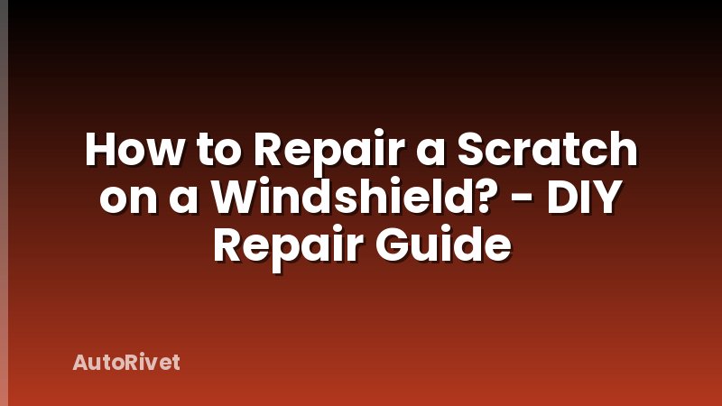 How to Repair a Scratch on a Windshield? - DIY Repair Guide