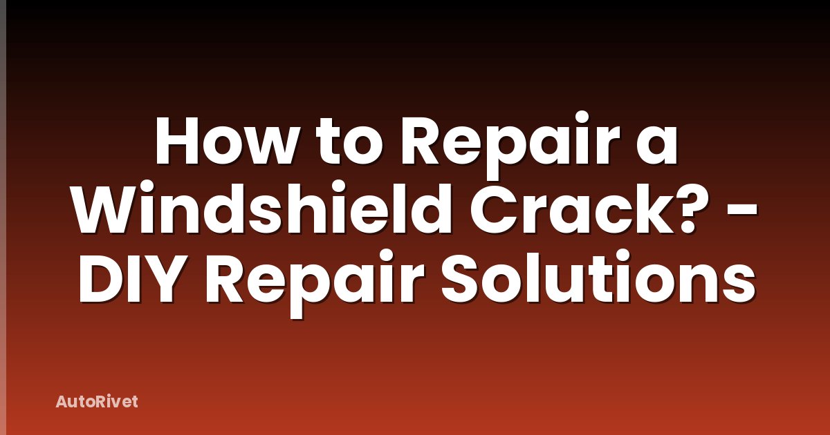 How to Repair a Windshield Crack? - DIY Repair Solutions