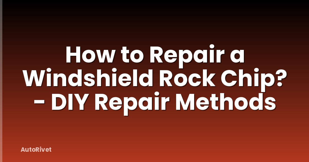 How to Repair a Windshield Rock Chip? - DIY Repair Methods