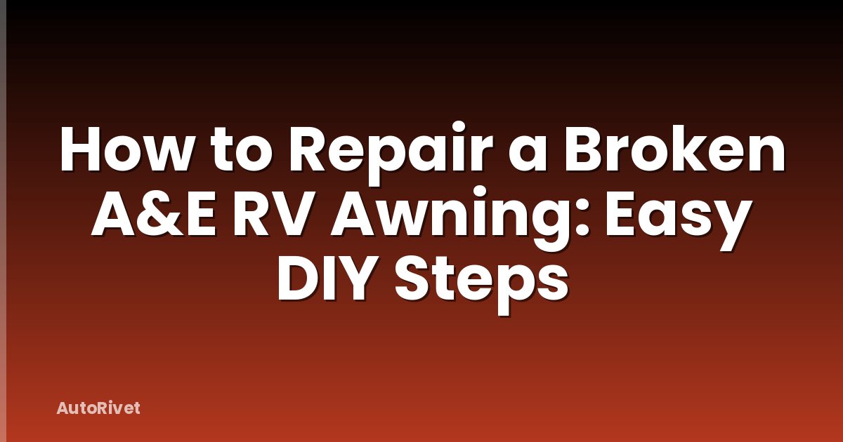 How to Repair a Broken A&E RV Awning: Easy DIY Steps