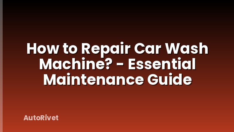 How to Repair Car Wash Machine? - Essential Maintenance Guide