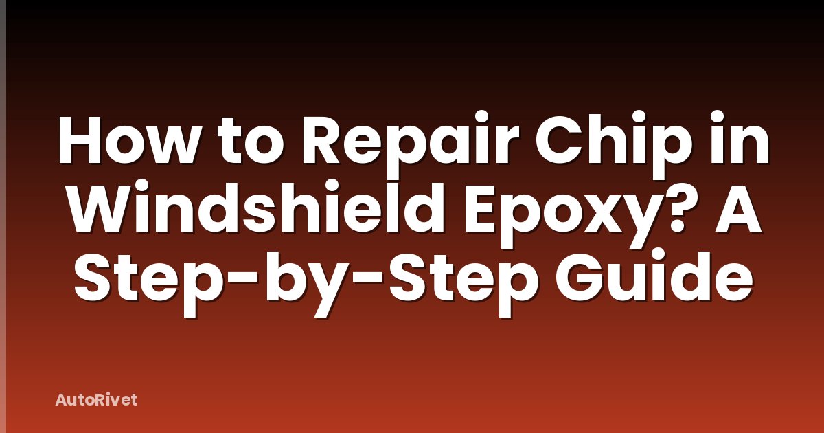 How to Repair Chip in Windshield Epoxy? A Step-by-Step Guide