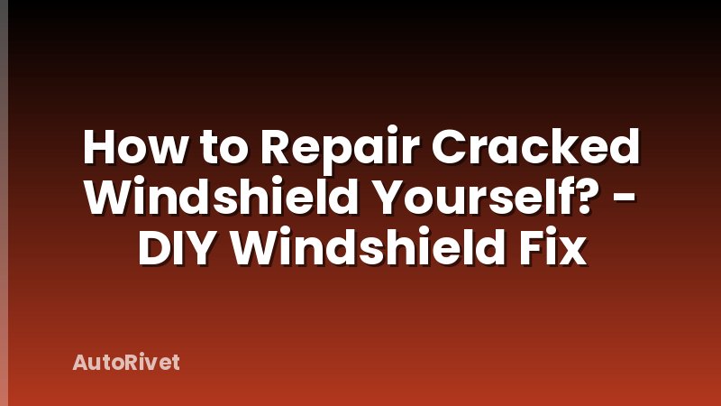 How to Repair Cracked Windshield Yourself? - DIY Windshield Fix