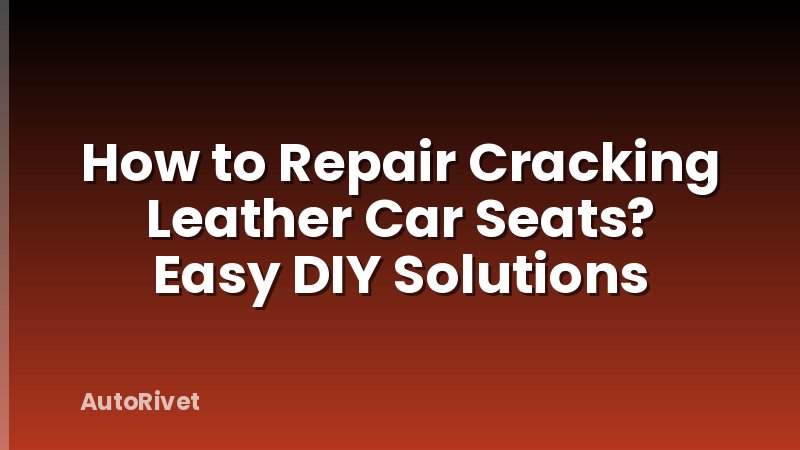 How to Repair Cracking Leather Car Seats? Easy DIY Solutions