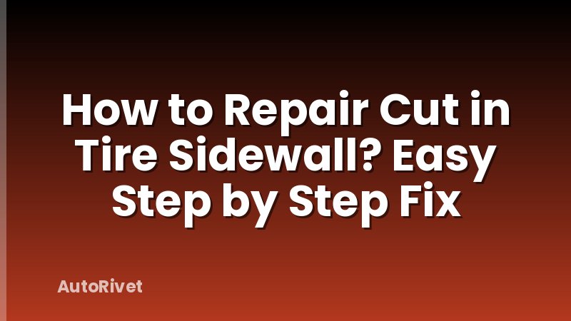 How to Repair Cut in Tire Sidewall? Easy Step by Step Fix