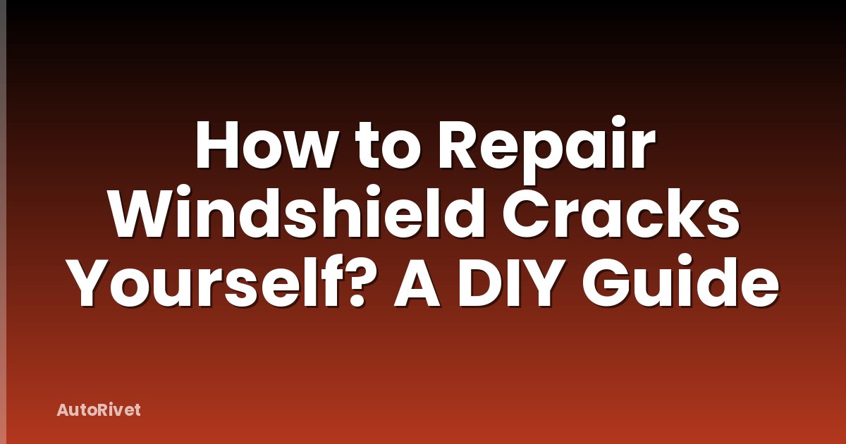 How to Repair Windshield Cracks Yourself? A DIY Guide
