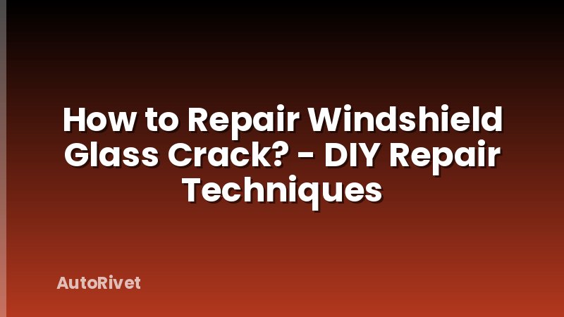 How to Repair Windshield Glass Crack? - DIY Repair Techniques