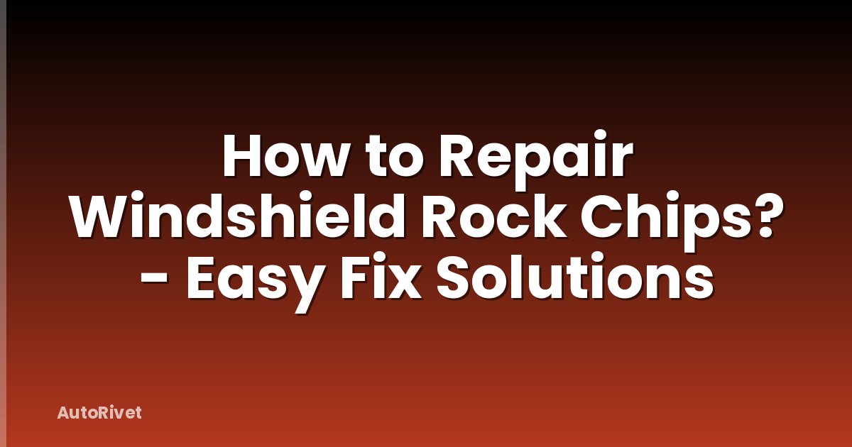How to Repair Windshield Rock Chips? - Easy Fix Solutions