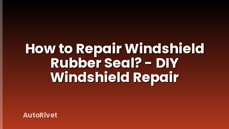 How to Repair Windshield Rubber Seal? - DIY Windshield Repair
