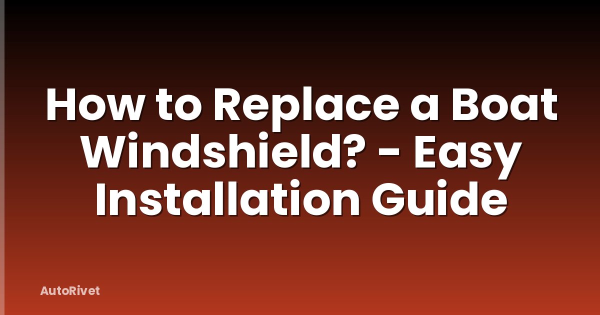 How to Replace a Boat Windshield? - Easy Installation Guide