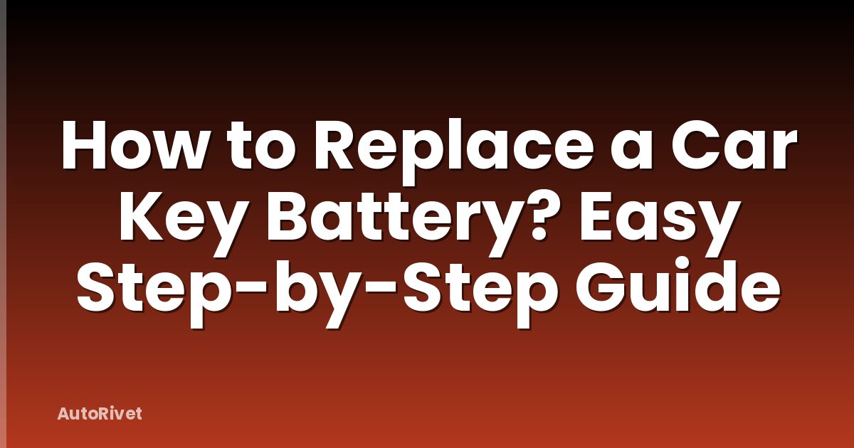How to Replace a Car Key Battery? Easy Step-by-Step Guide