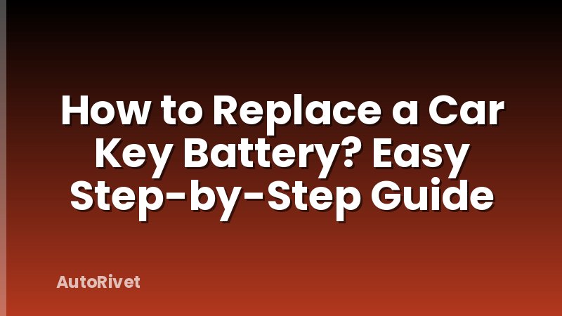 How to Replace a Car Key Battery? Easy Step-by-Step Guide